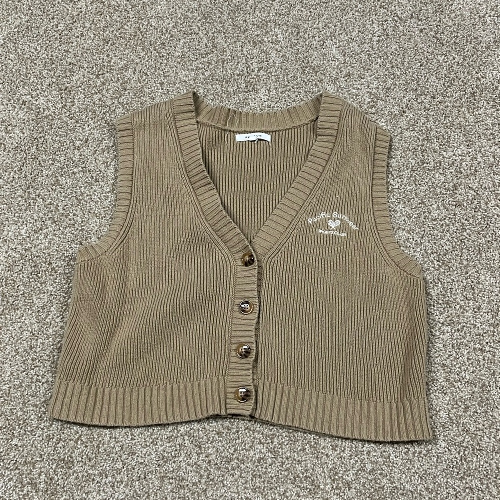 PacSun women’s knitted vest brown size small
